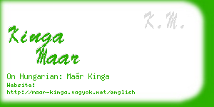 kinga maar business card