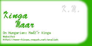 kinga maar business card